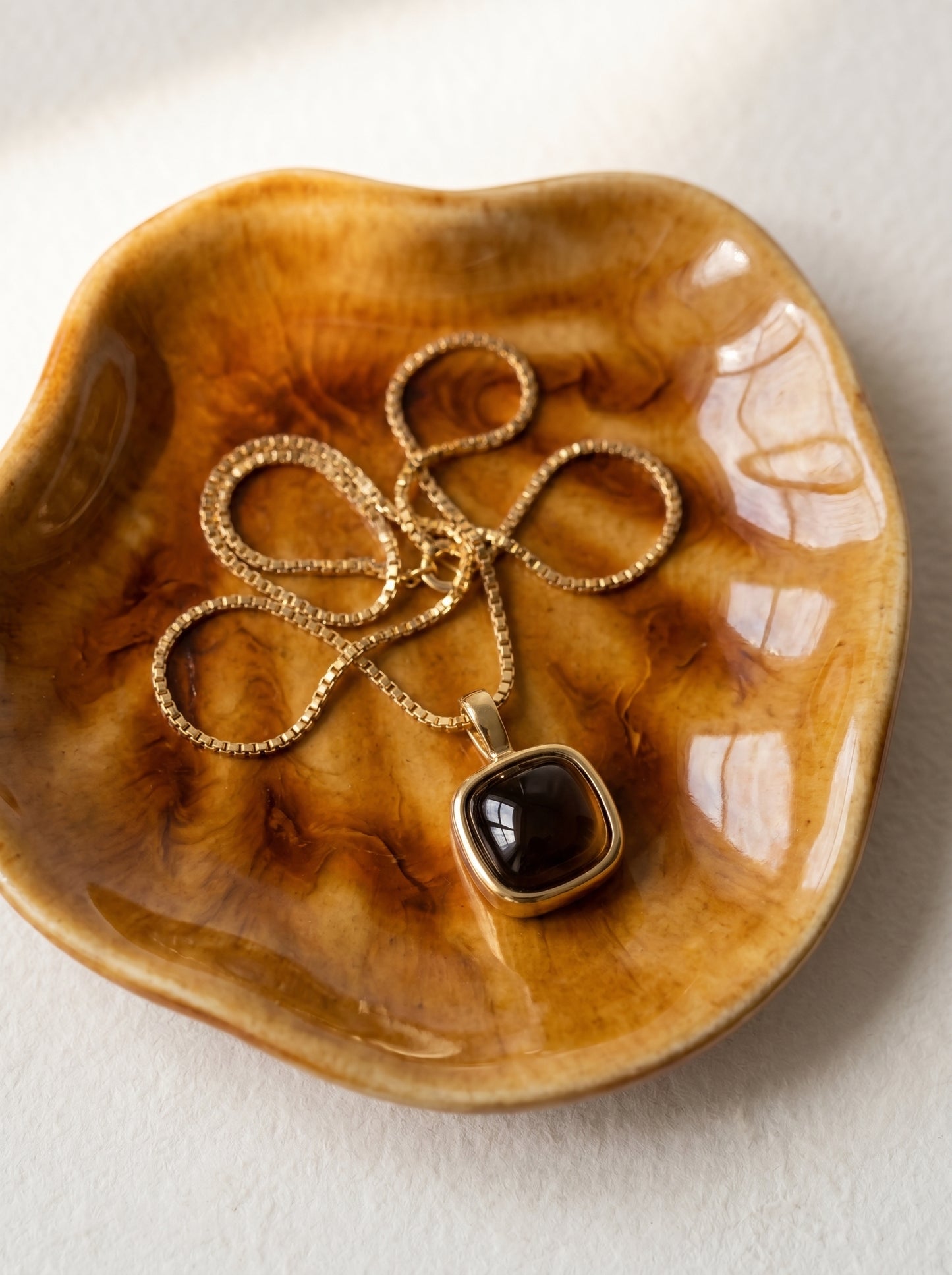 TIger's Eye Square Necklace and Earrings Set