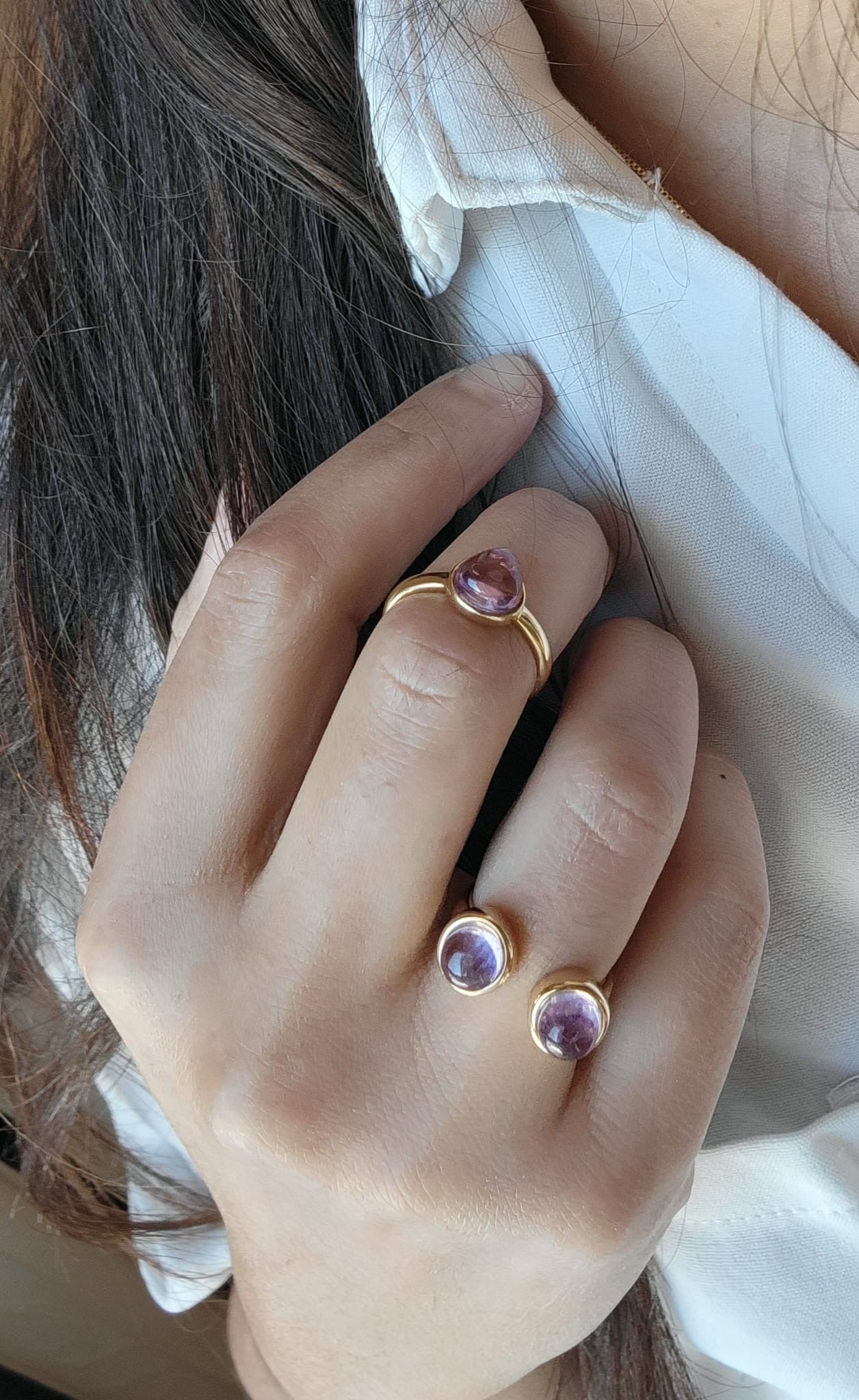 Amethyst Dual Stone Ring