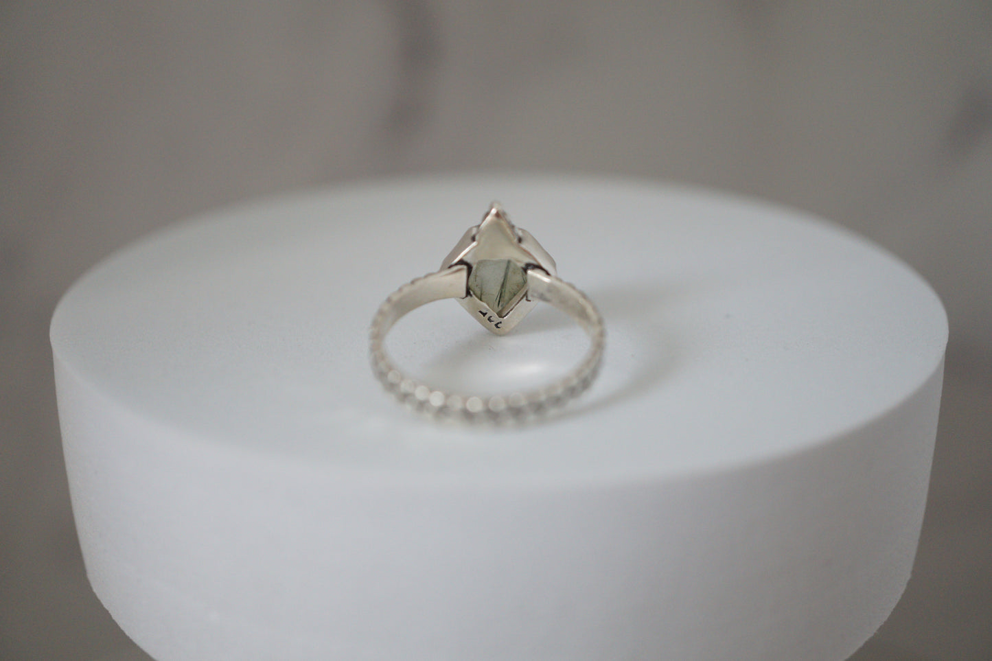 Prehnite Boho Kite Silver Ring