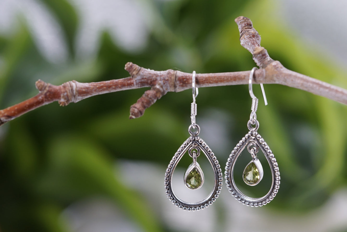 Peridot Sterling Silver Teardrop Earring