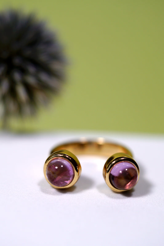 Amethyst Dual Stone Ring