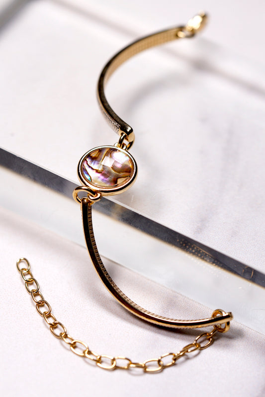 Iridescent Abalone Bracelet - Gold and Rhodium Plated