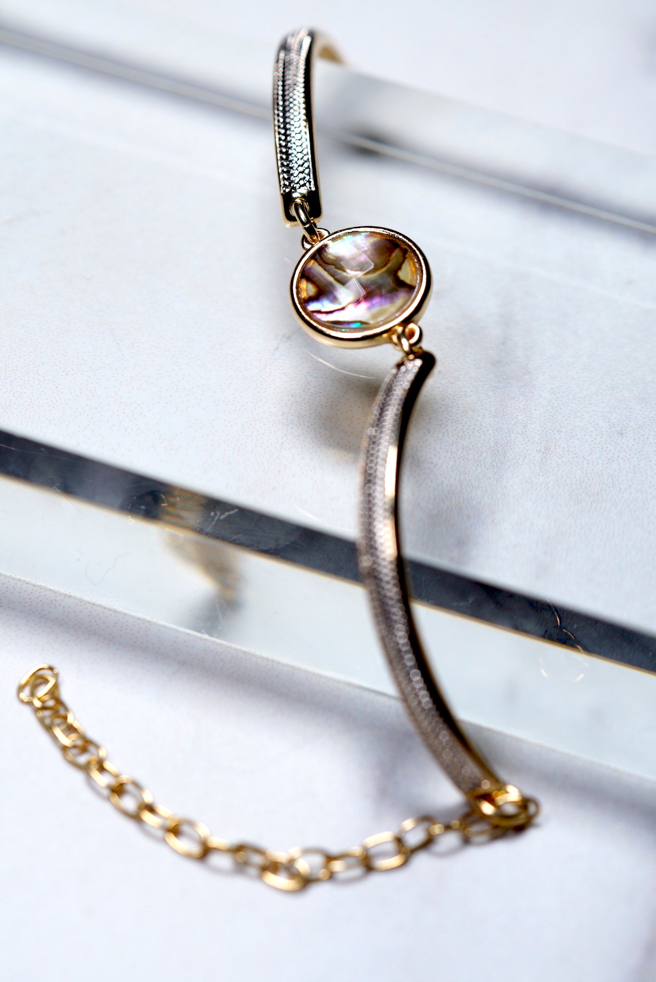 Iridescent Abalone Bracelet - Gold and Rhodium Plated