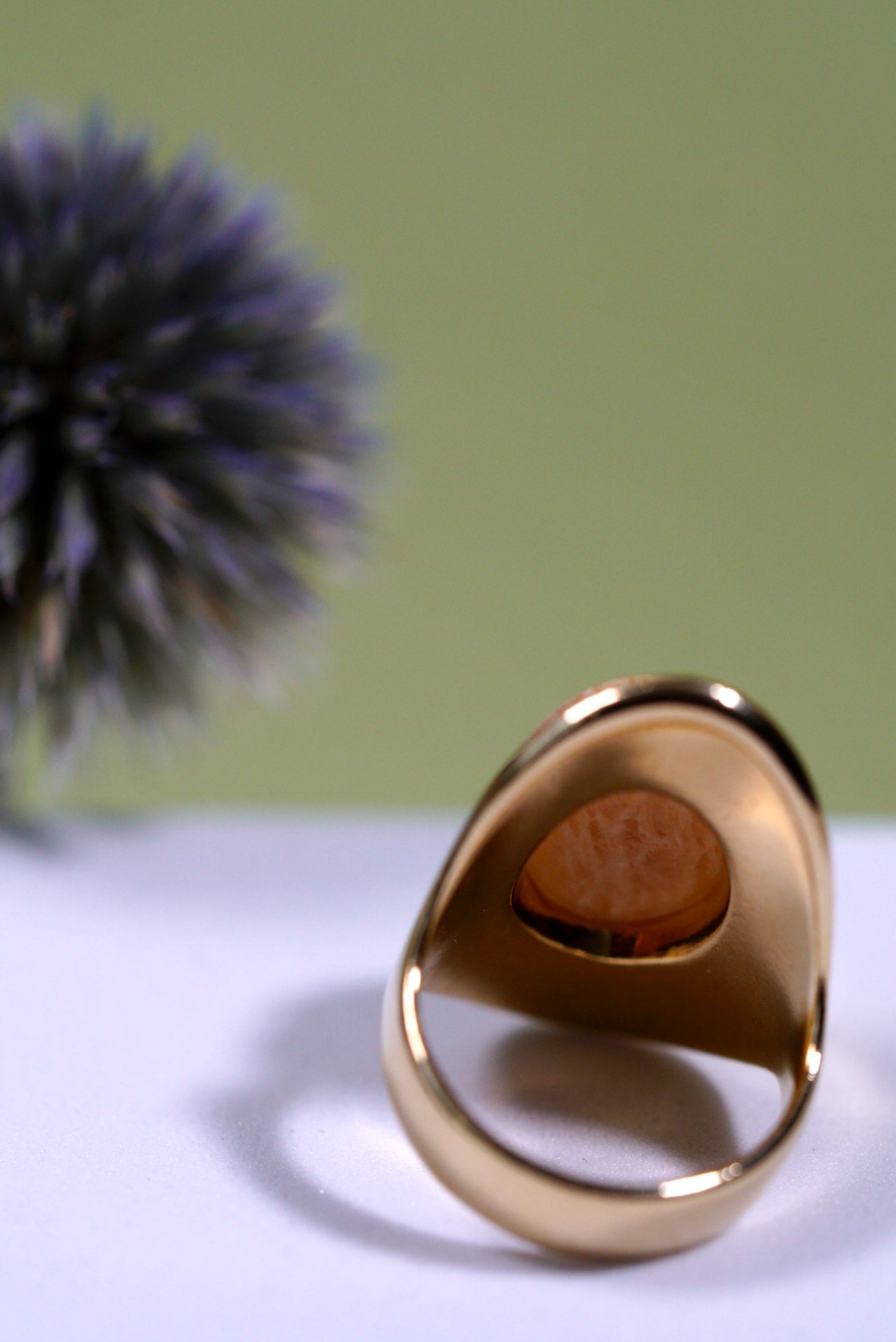 Amazonite Beige Statement Ring