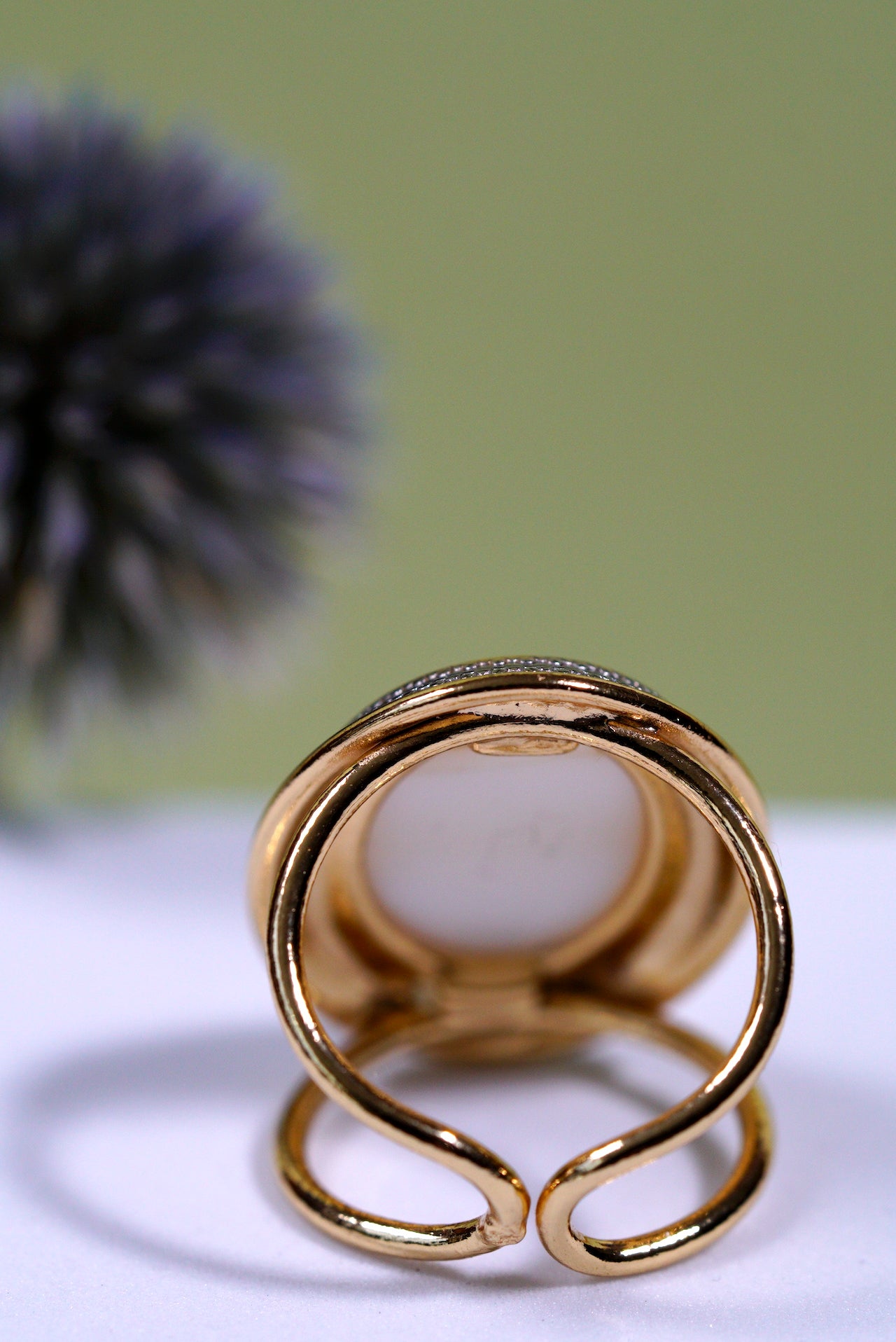 Mother-of-Pearl Cuff Statement Ring