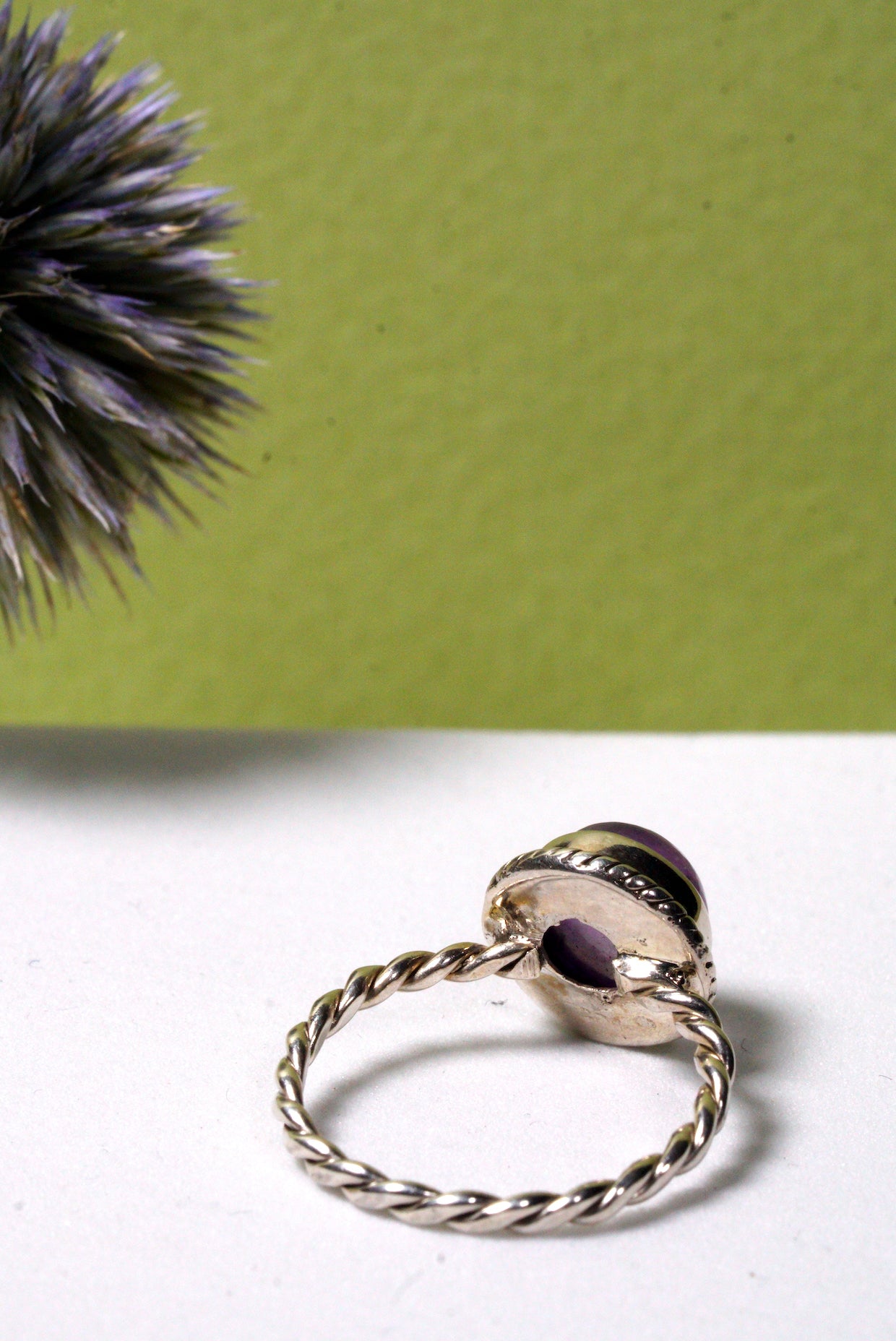 Amethyst Sterling Silver Boho Ring