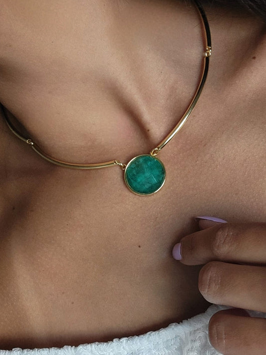 Green Emerald Choker Necklace