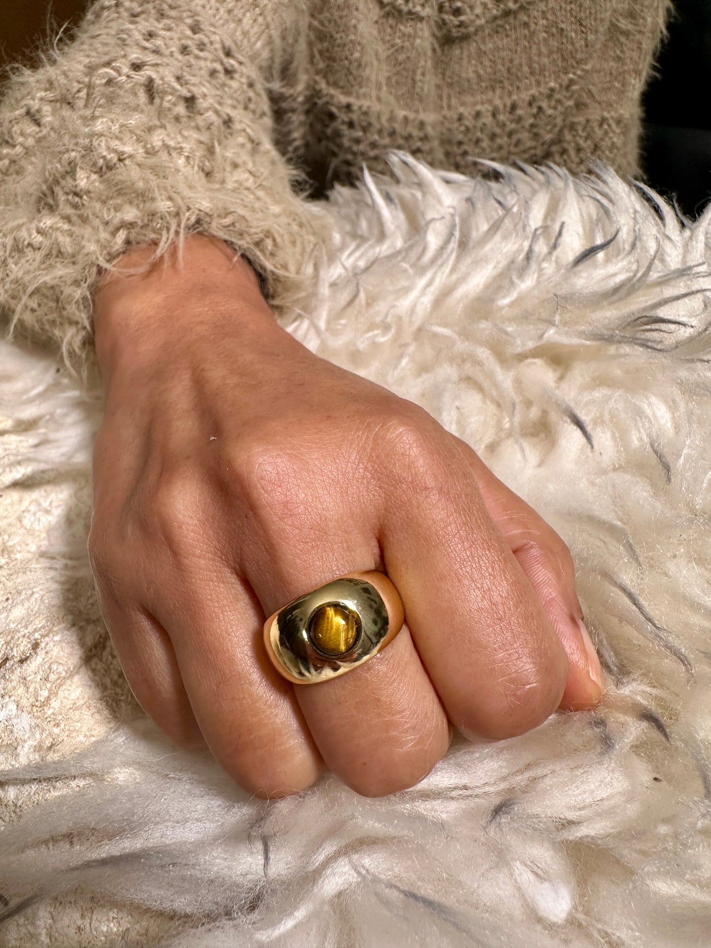Tiger's Eye Dome Ring