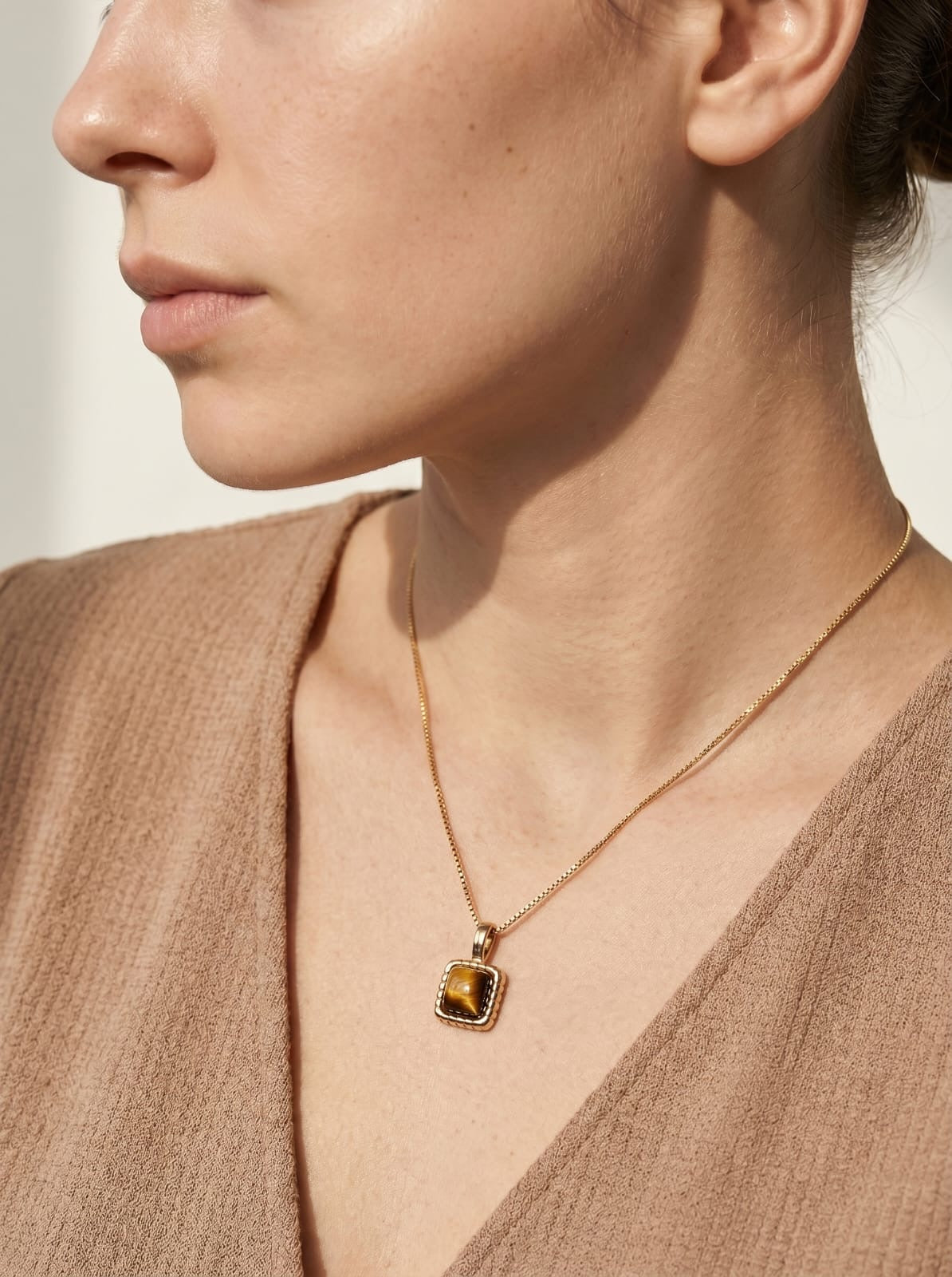 TIger's Eye Necklace and Earring Set