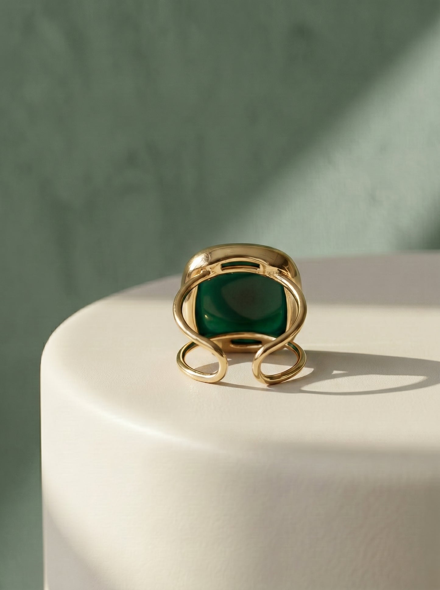 Green Agate Statement Ring