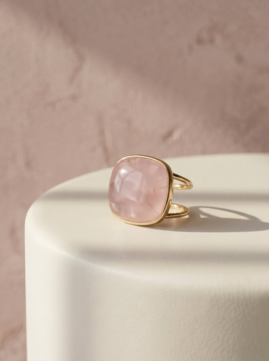 Rose Quartz Adjustable Ring