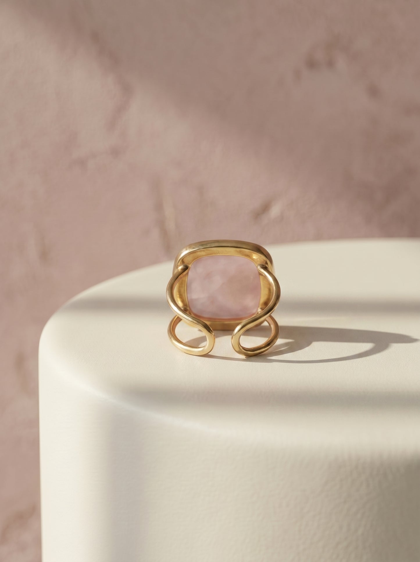 Rose Quartz Adjustable Ring