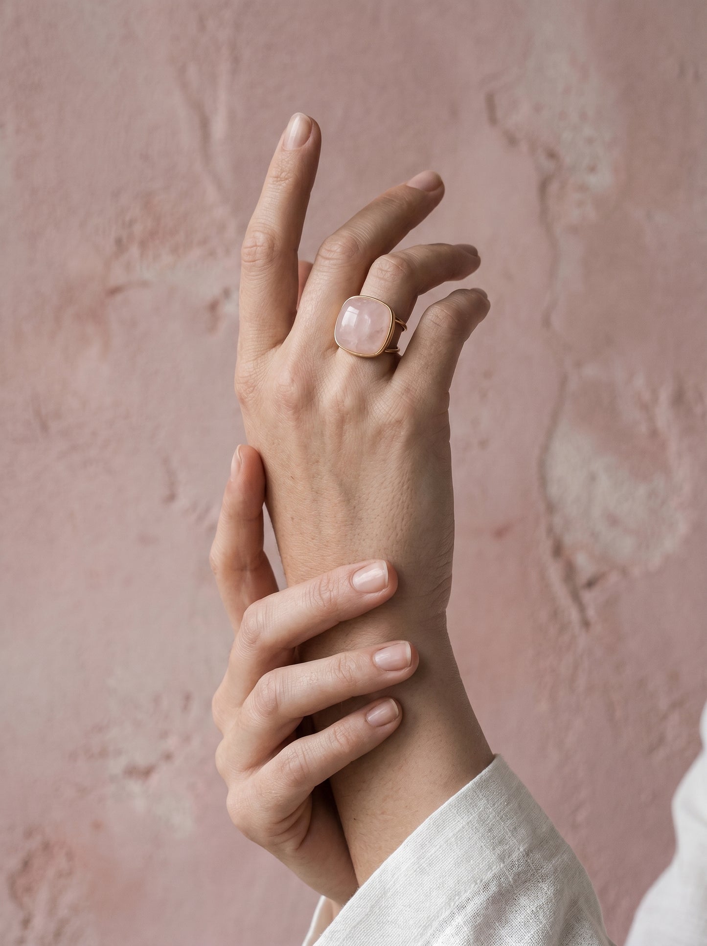 Rose Quartz Adjustable Ring