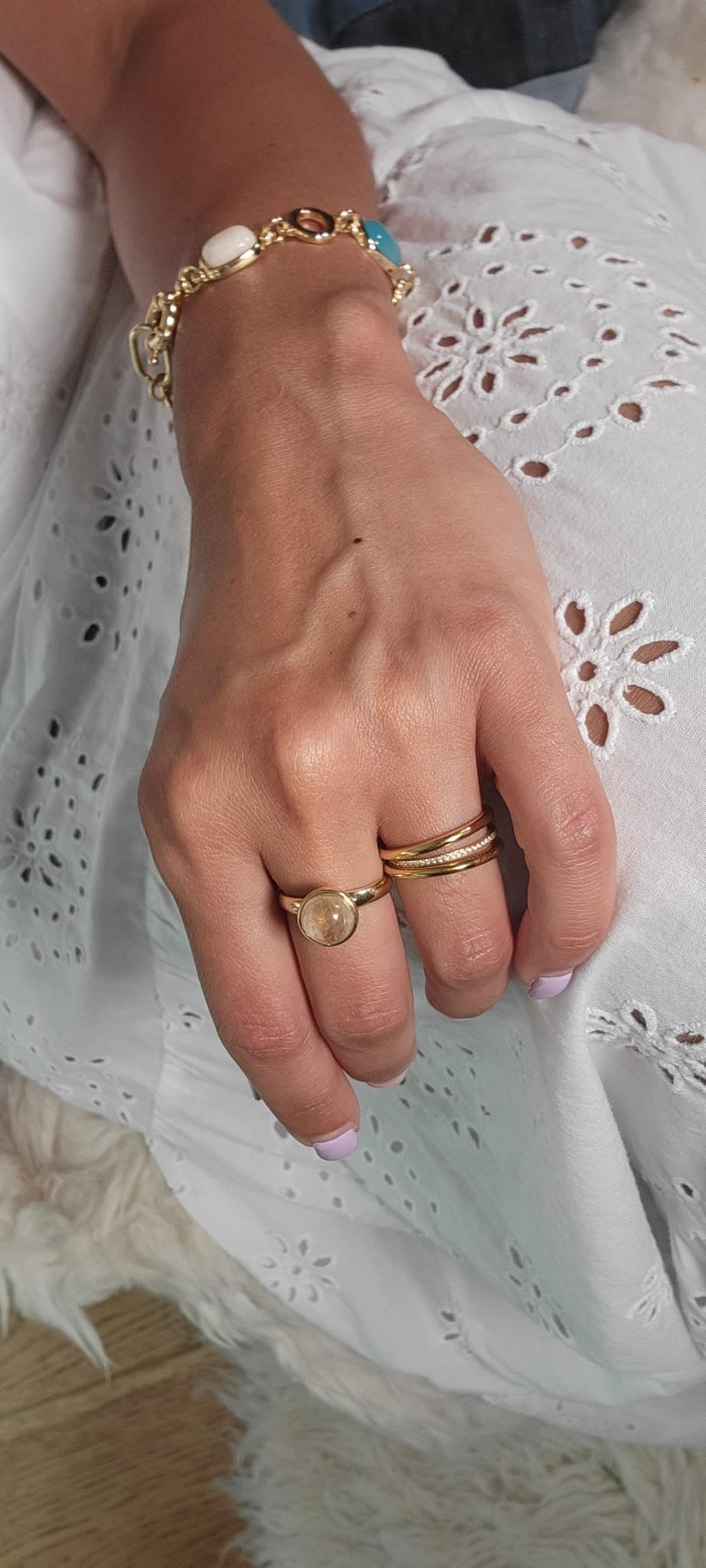 Quartz Gold-Plated  Ring