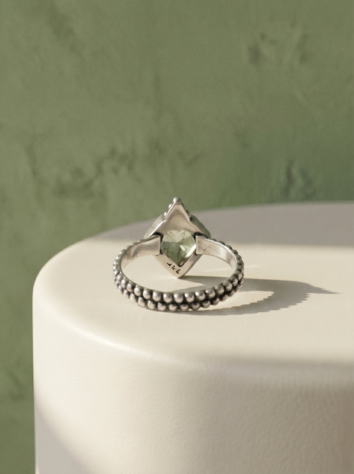 Prehnite Boho Kite Sterling Silver Ring