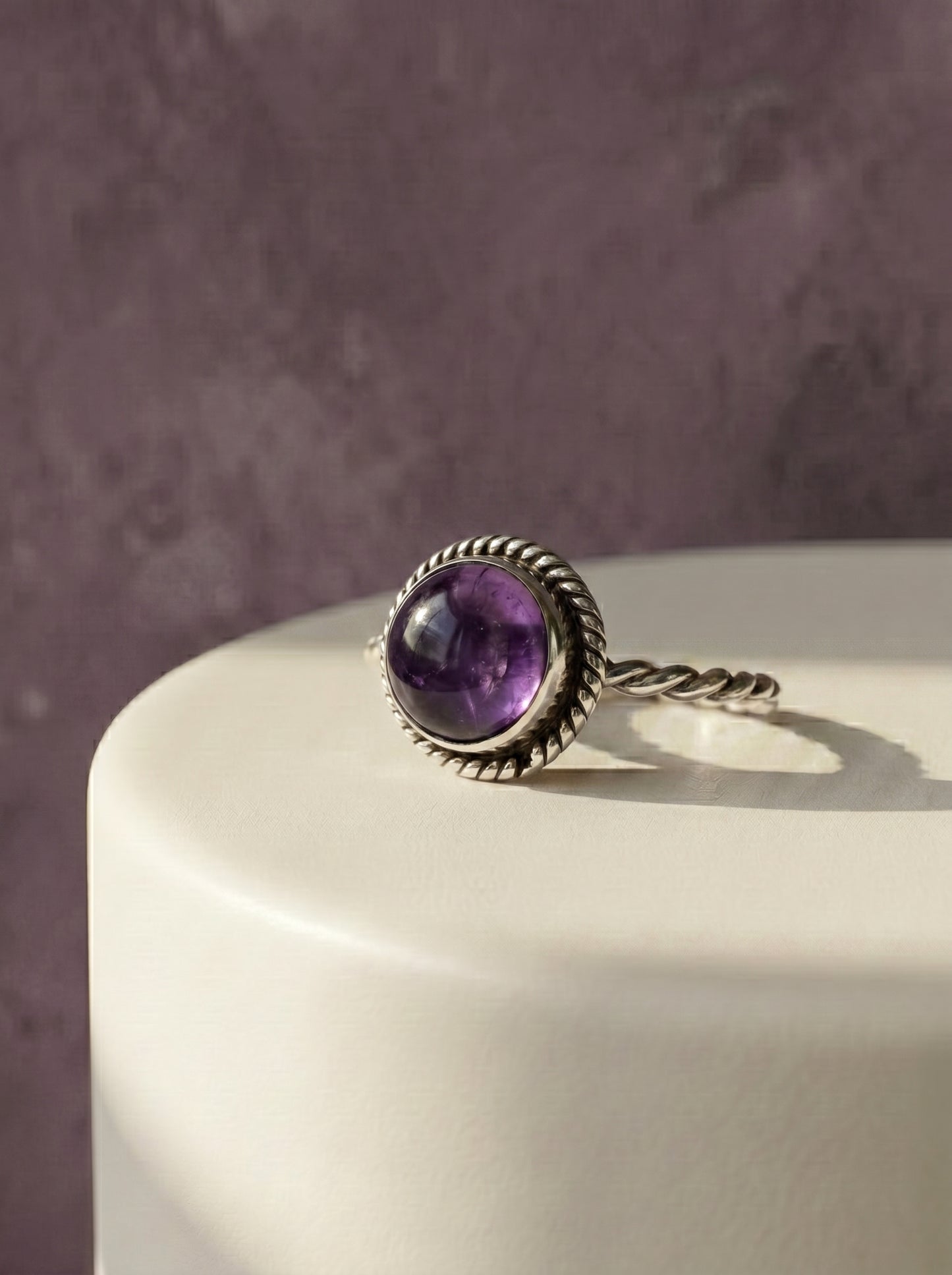 Amethyst Sterling Silver Boho Ring