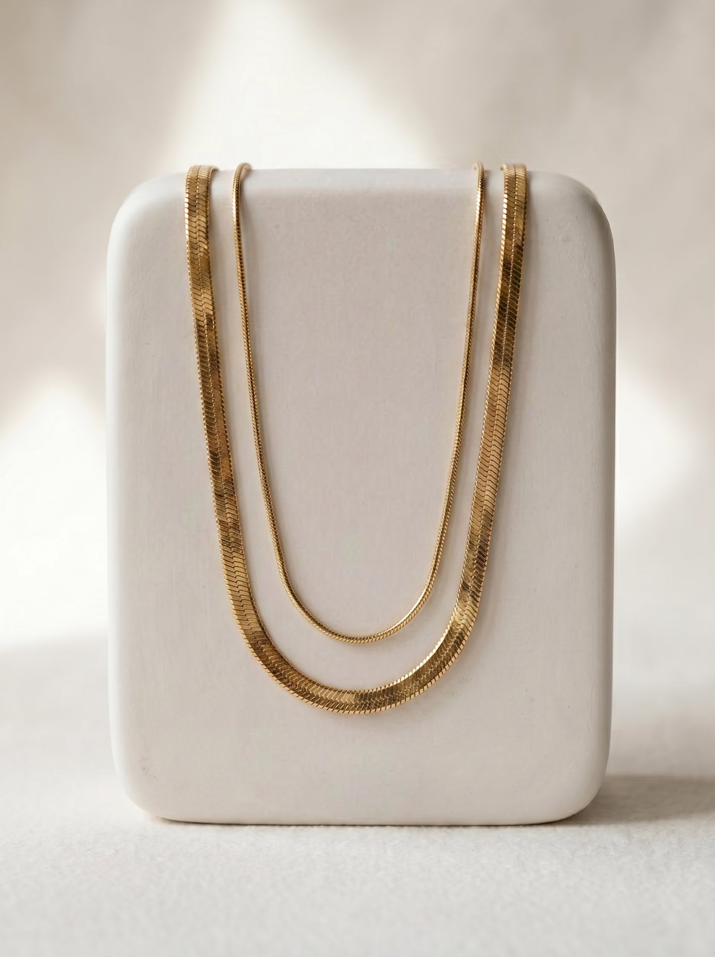 Double Layer Gold Plated Snake Chain Necklace