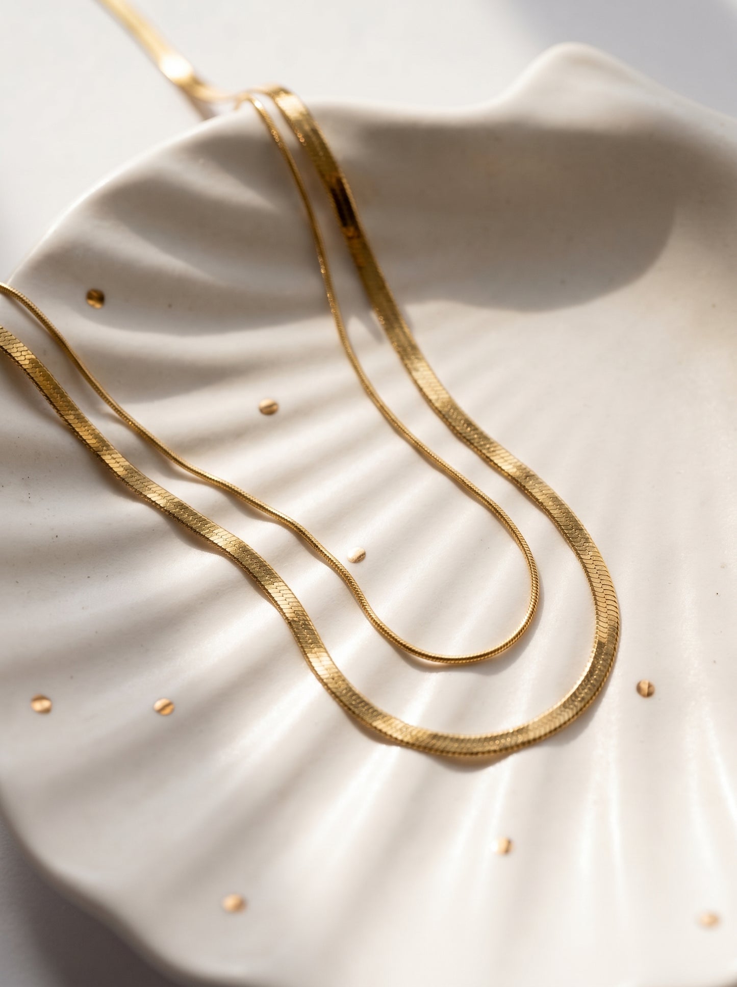 Double Layer Gold Plated Snake Chain Necklace