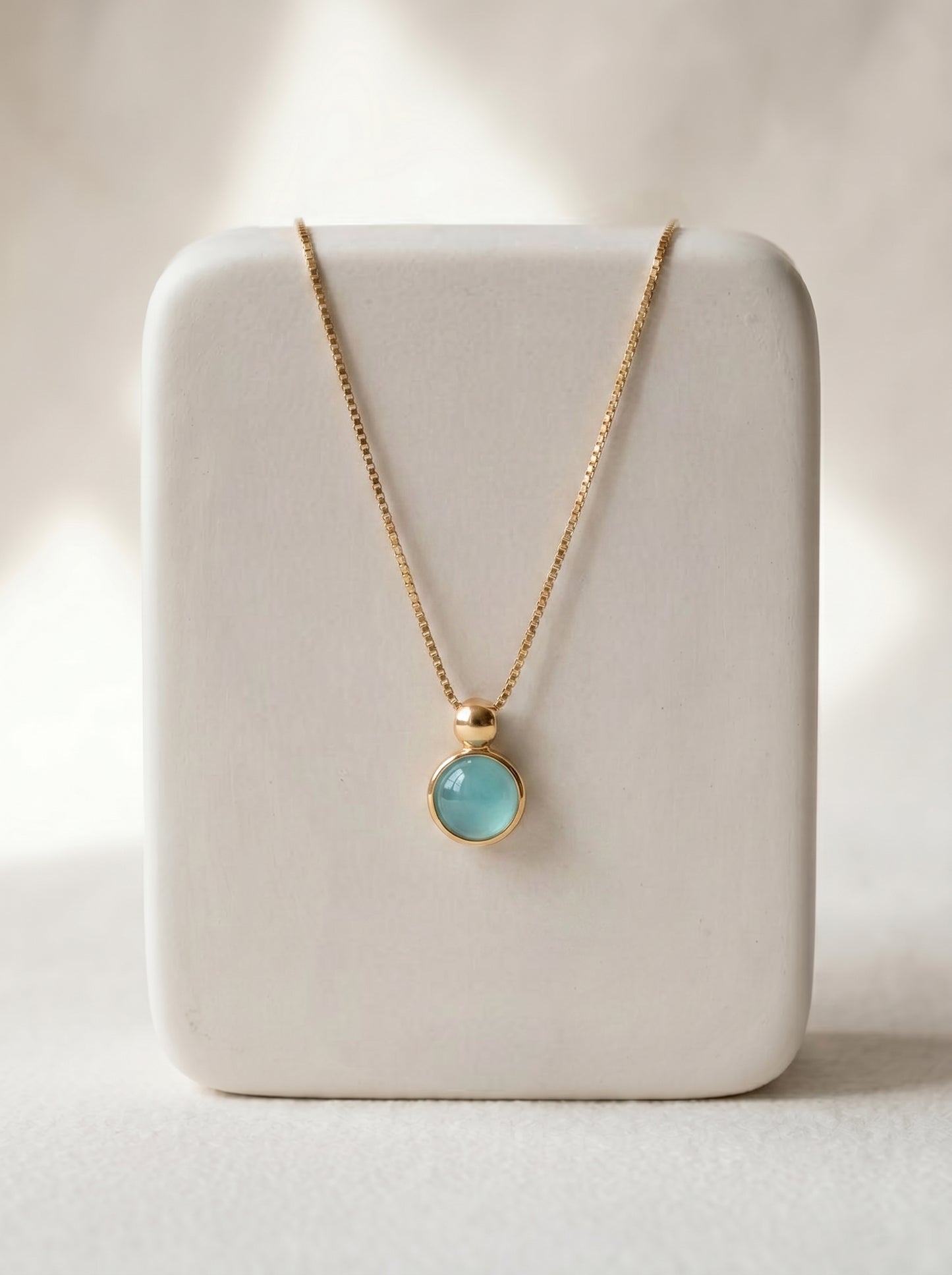 Aqua Agate Pendant Necklace