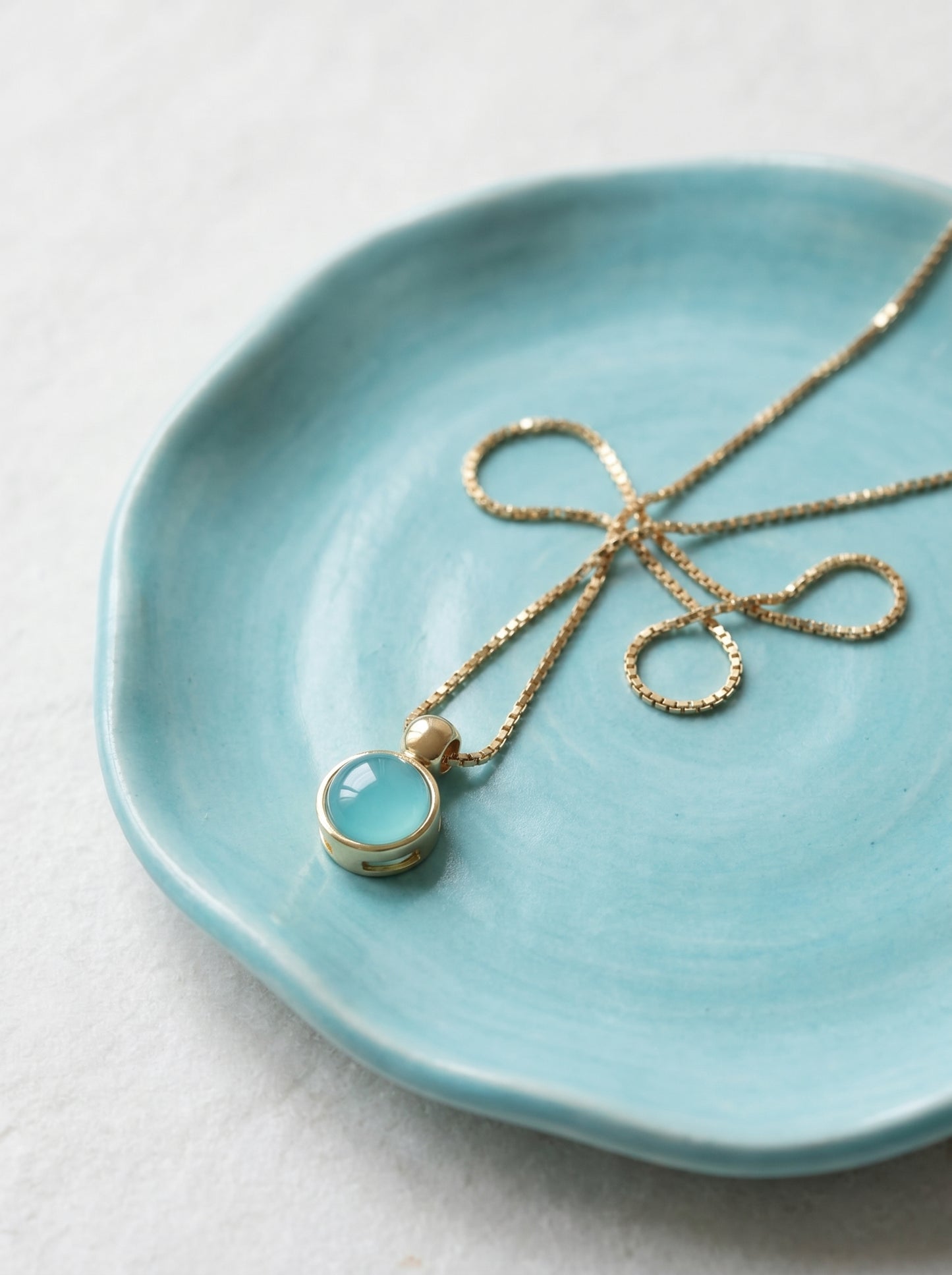 Aqua Agate Pendant Necklace