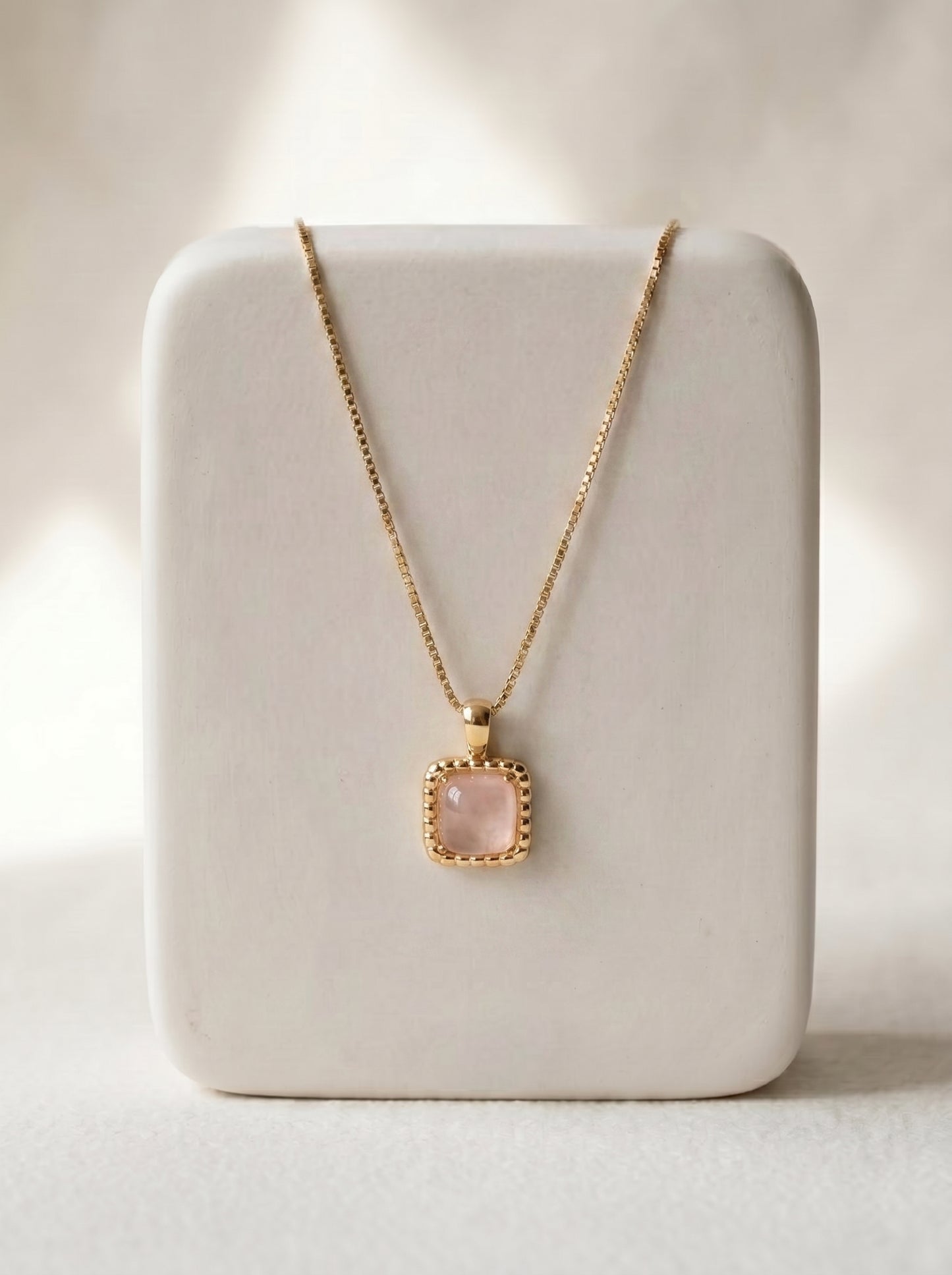 Rose Quartz Necklace and Earring Set