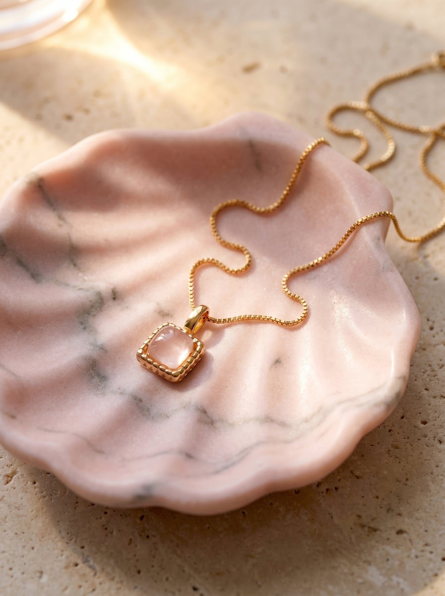 Rose Quartz Necklace and Earring Set