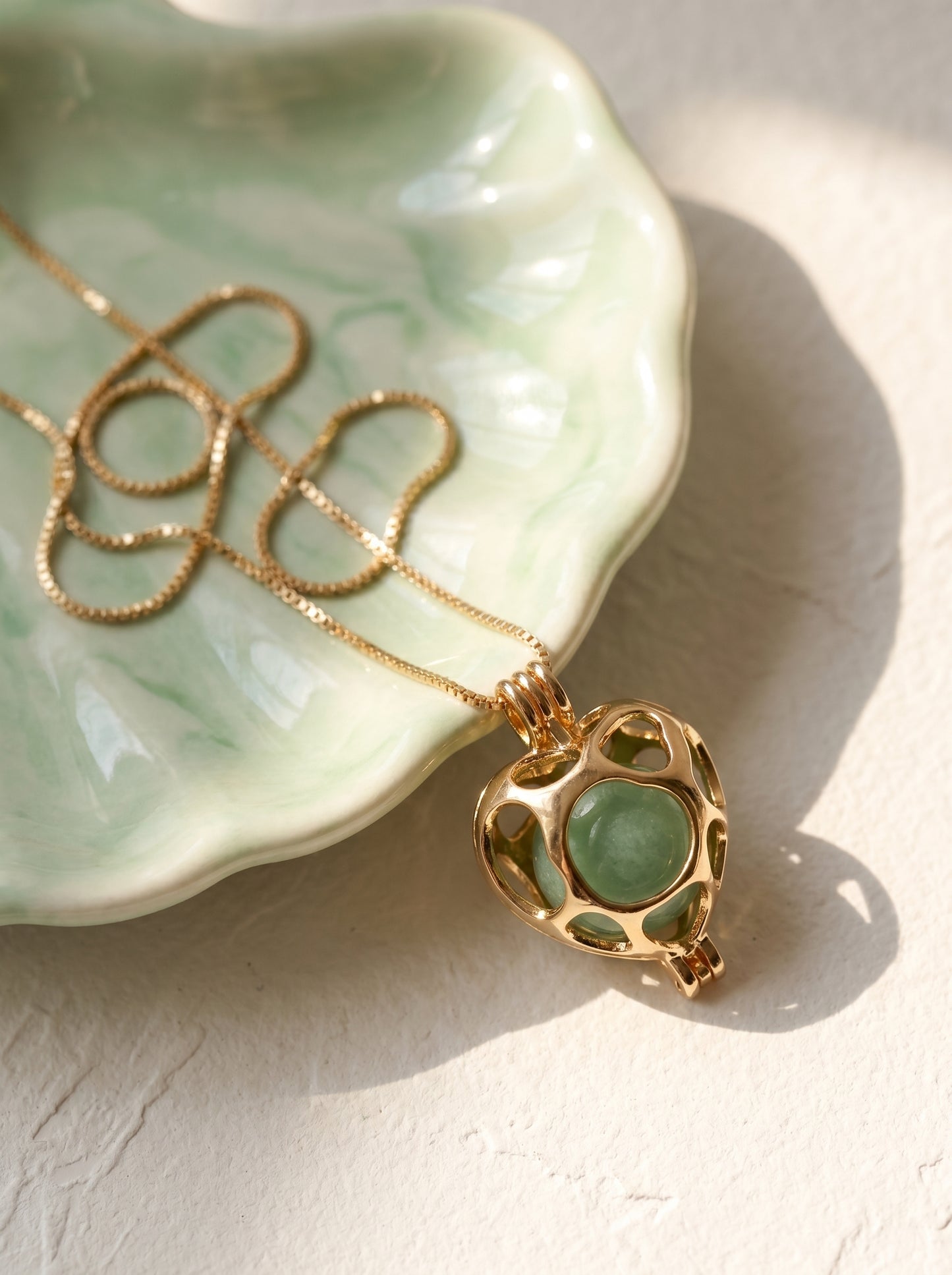 Gold Heart Locket Necklace - Changeable Gemstone Set