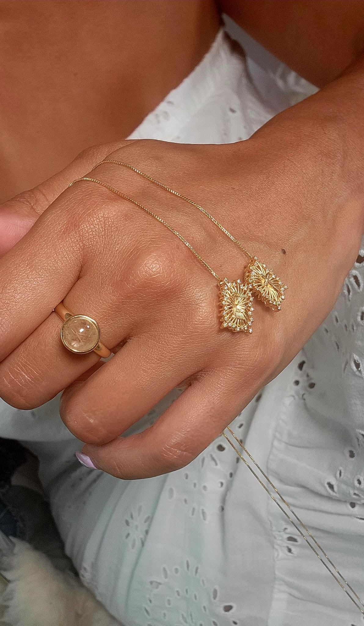 Quartz Gold-Plated  Ring