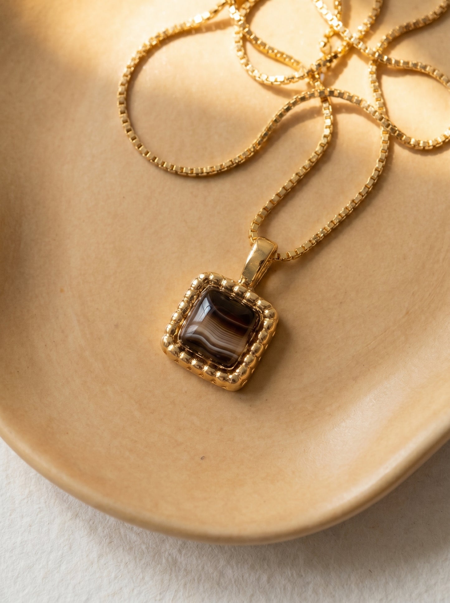 Smoky Quartz Dainty Necklace and Stud Earring Set