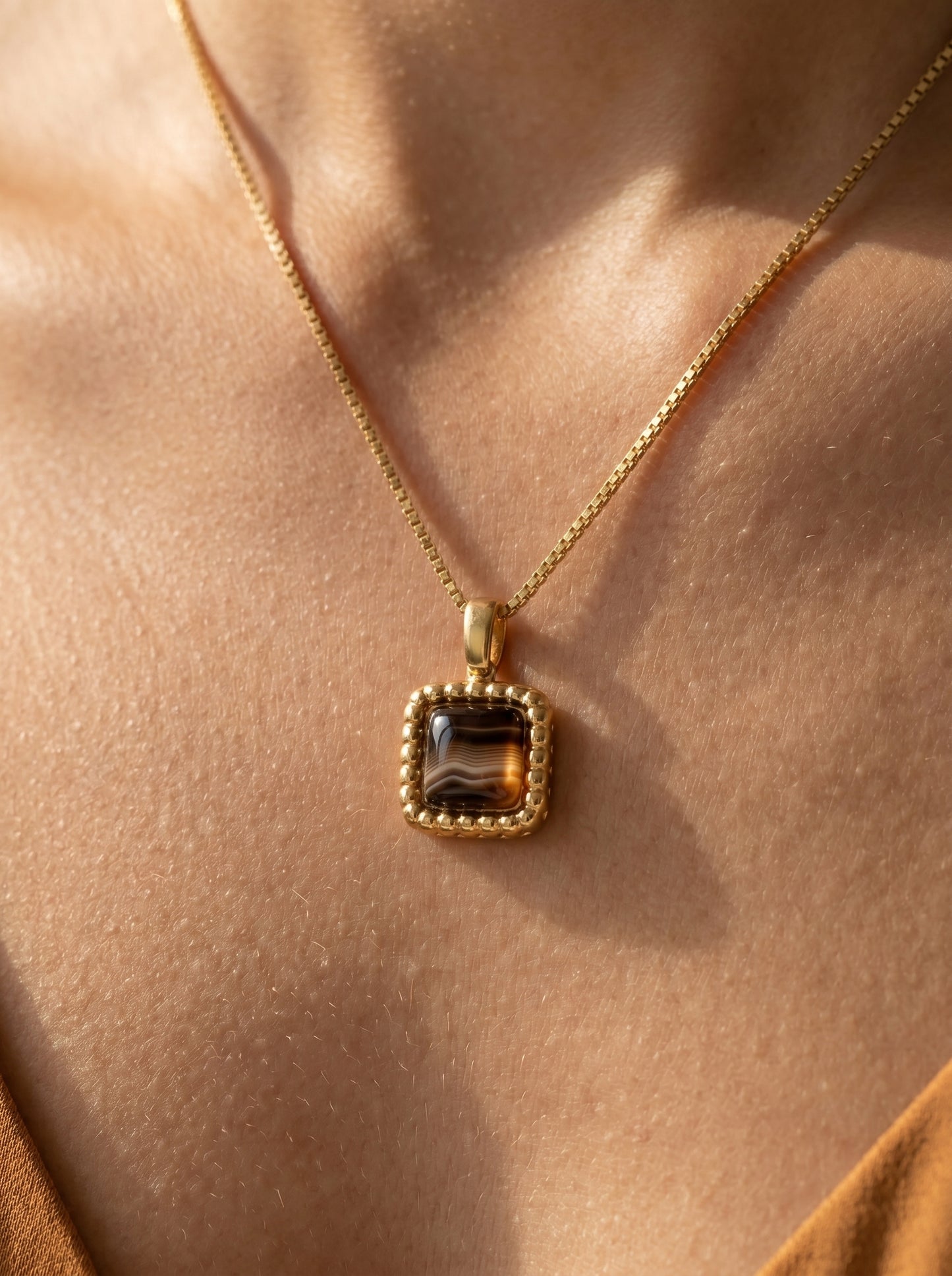 Smoky Quartz Dainty Necklace and Stud Earring Set