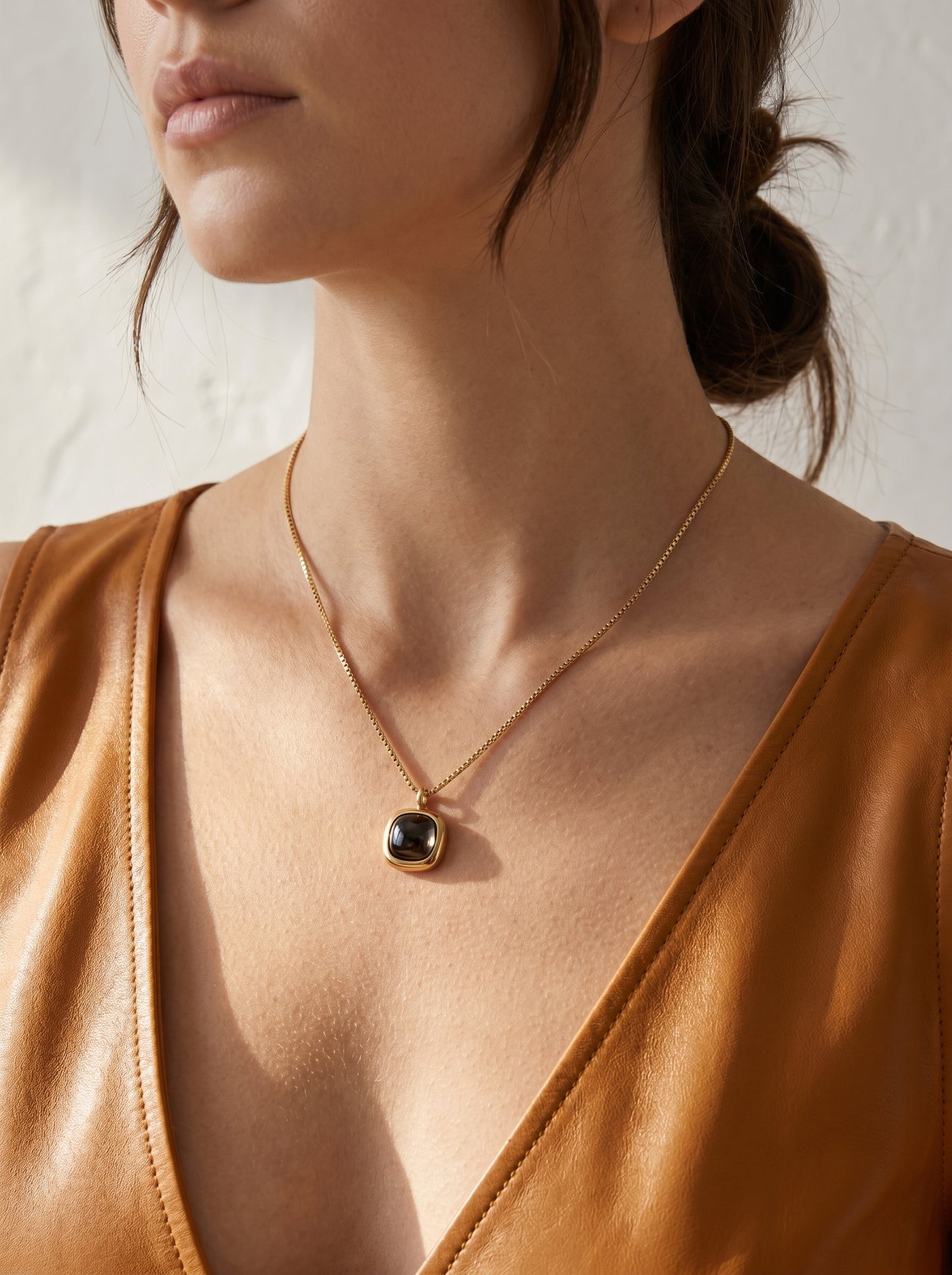 TIger's Eye Square Necklace and Earrings Set