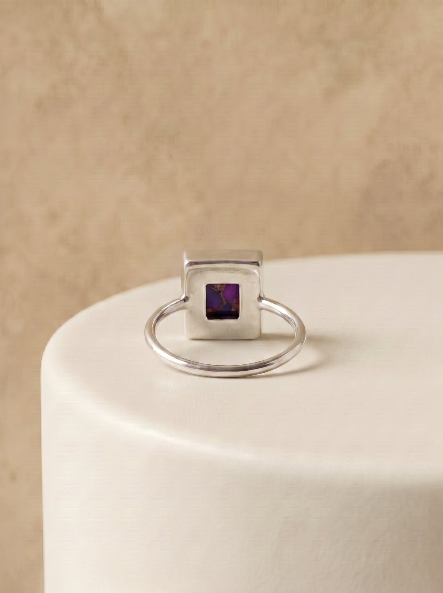Purple Copper Turquoise Sterling Silver Ring