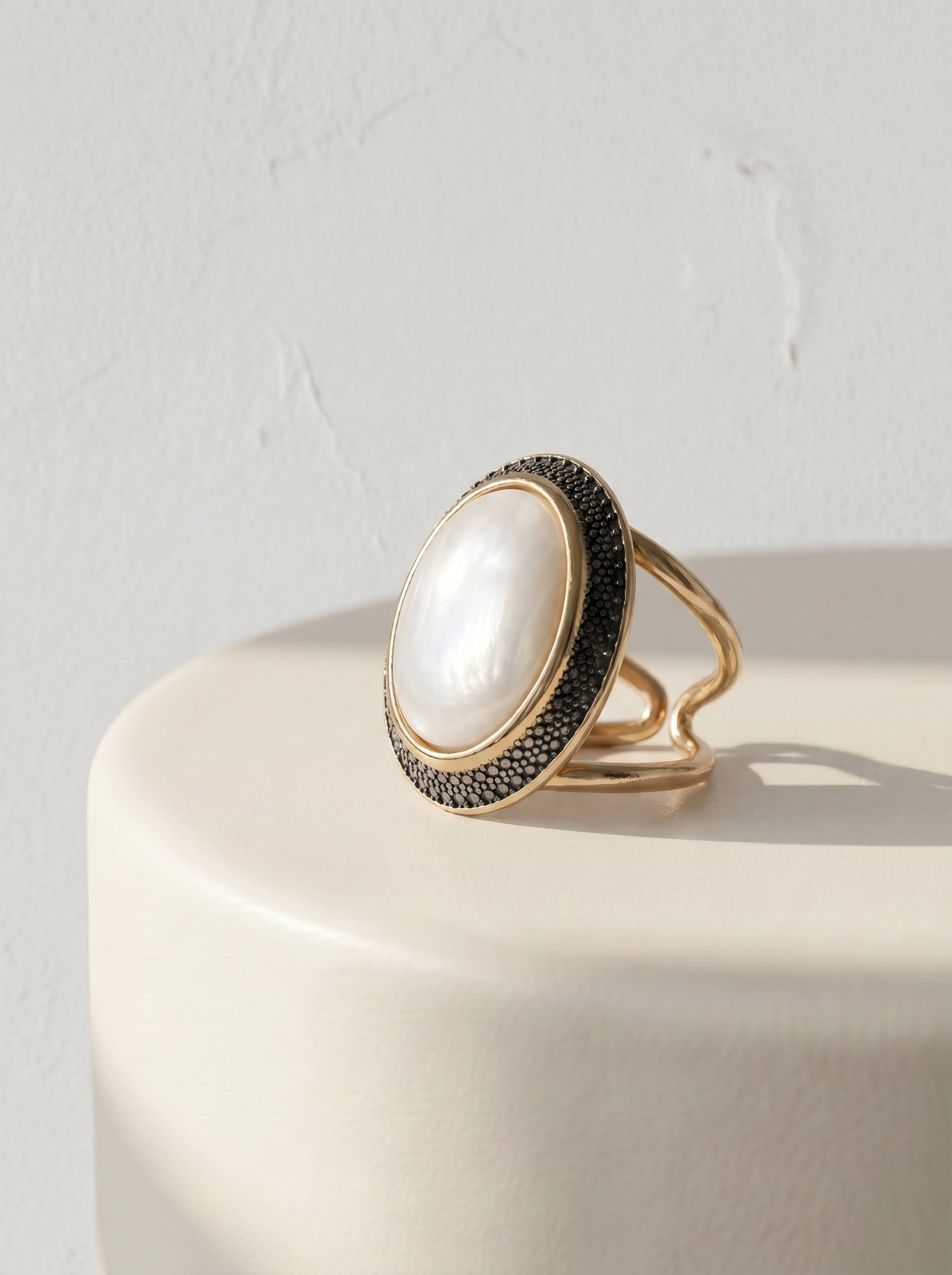 Mother-of-Pearl Cuff Statement Ring