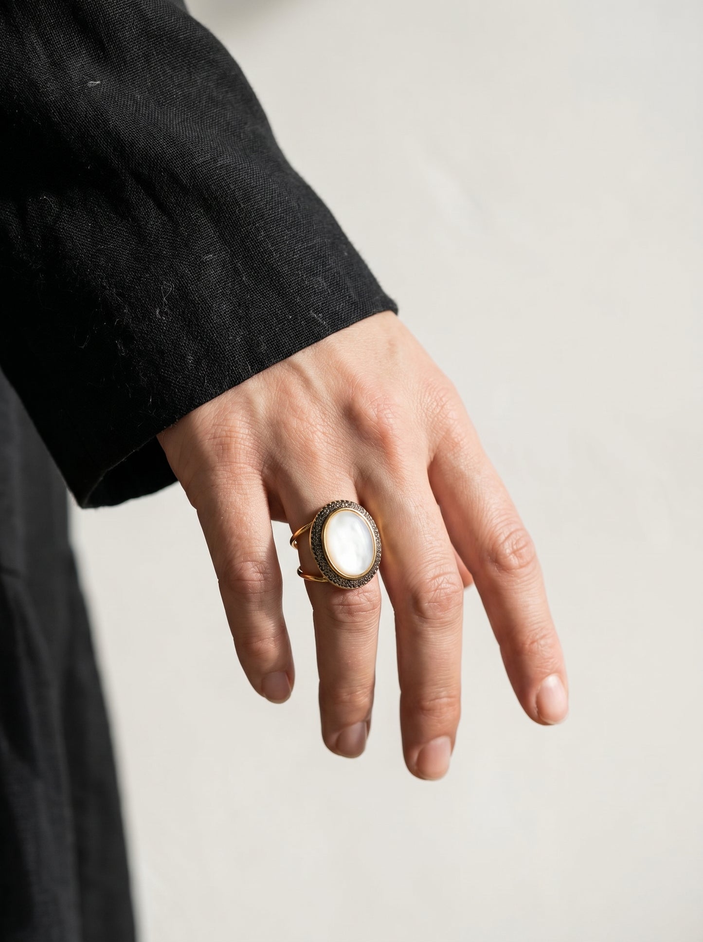 Mother-of-Pearl Cuff Statement Ring