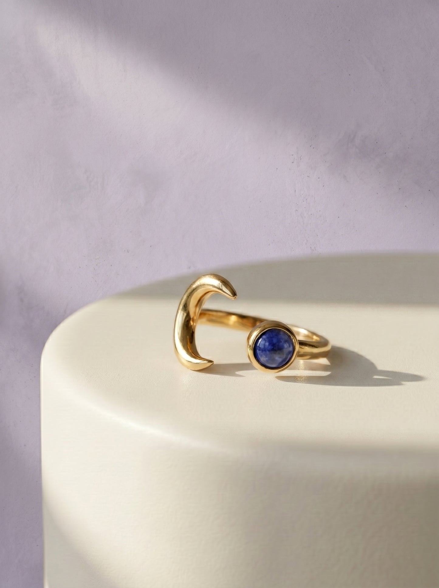 Moon and Sodalite Stone Ring