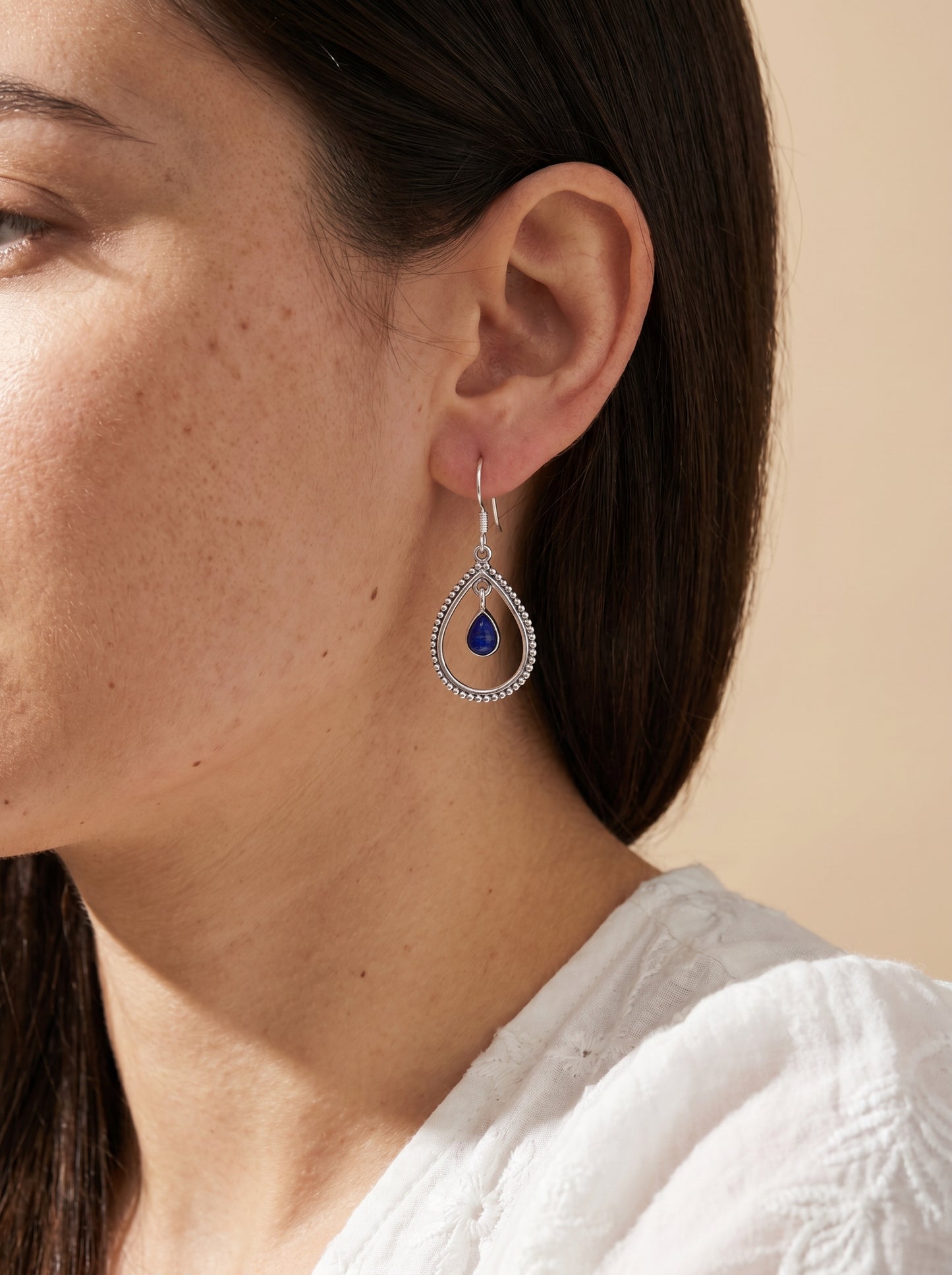 Lapis Lazuli Sterling Silver Teardrop Earring