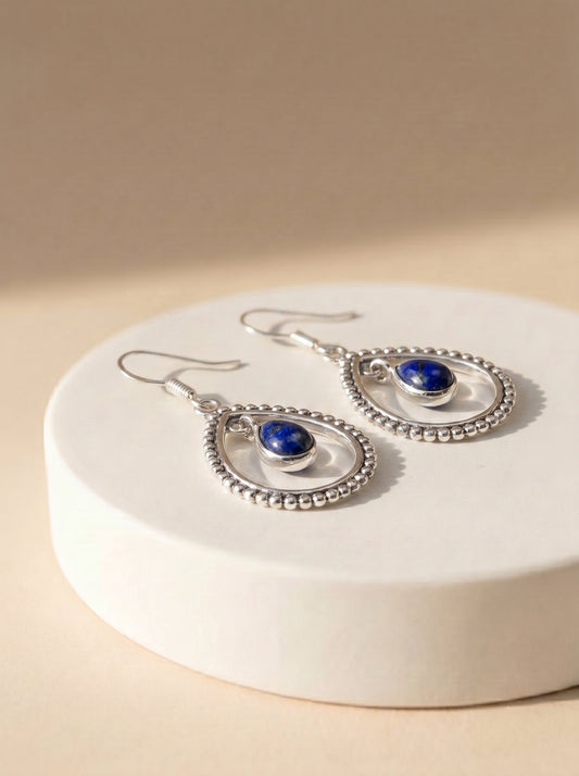 Lapis Lazuli Sterling Silver Teardrop Earring
