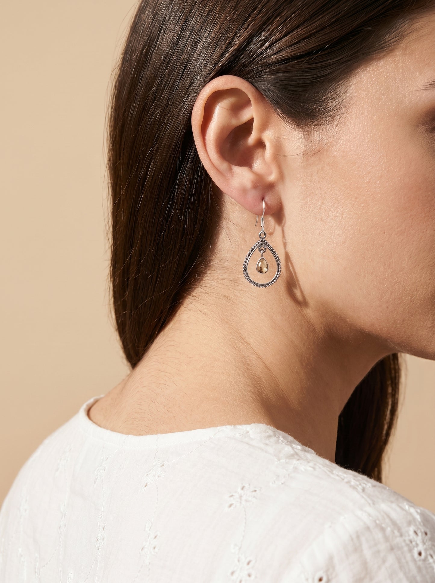Citrine Sterling Silver Dangle Earring