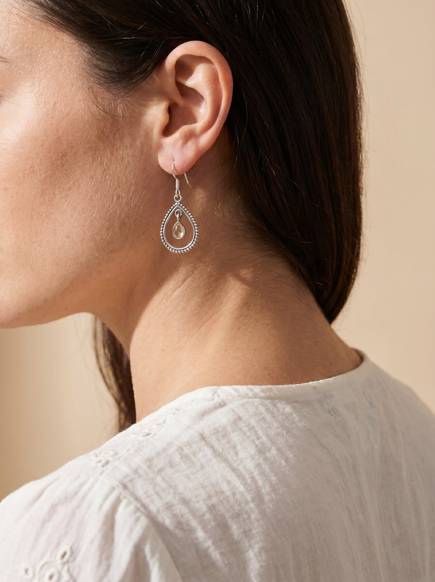 Citrine Sterling Silver Dangle Earring