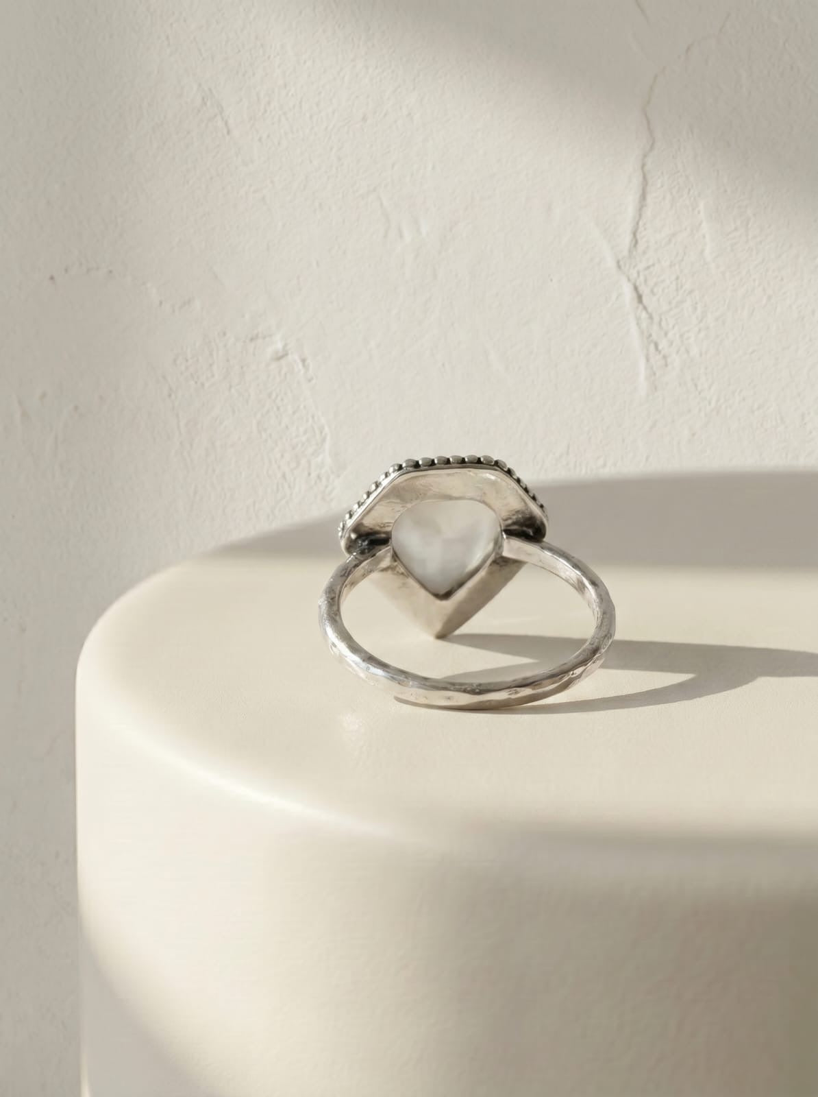 Rock Crystal Ornate Kite Sterling Silver Ring