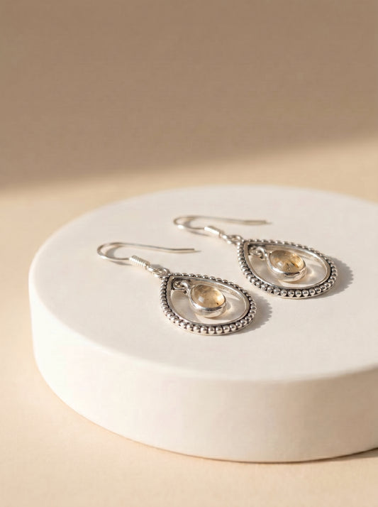 Citrine Sterling Silver Dangle Earring