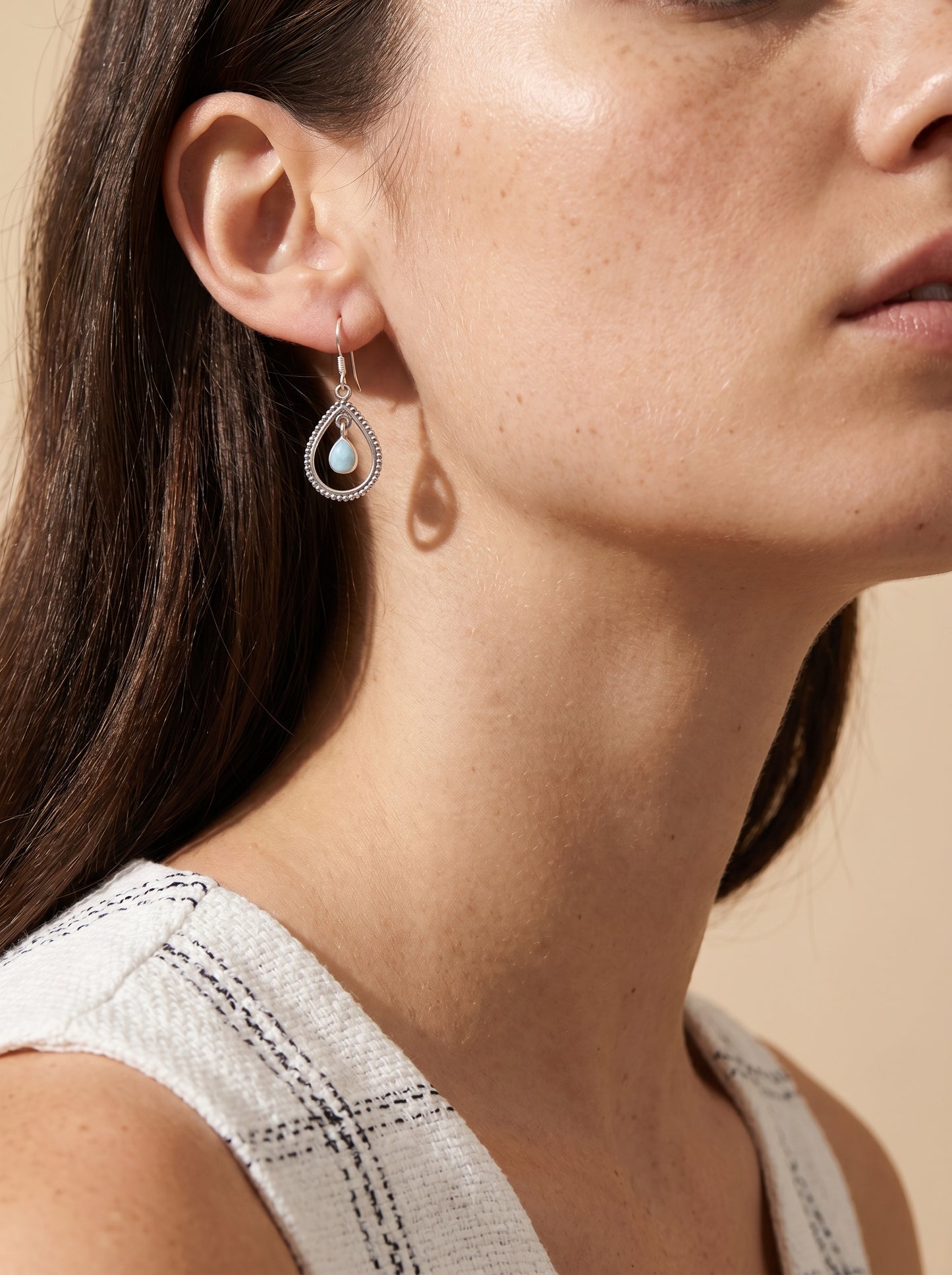 Larimar Sterling Silver Dangle Earring