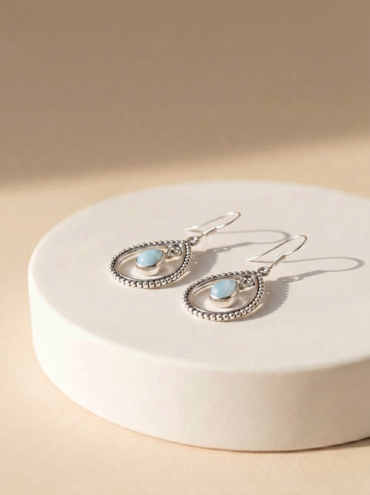 Sterling Silver Larimar dangle earring
