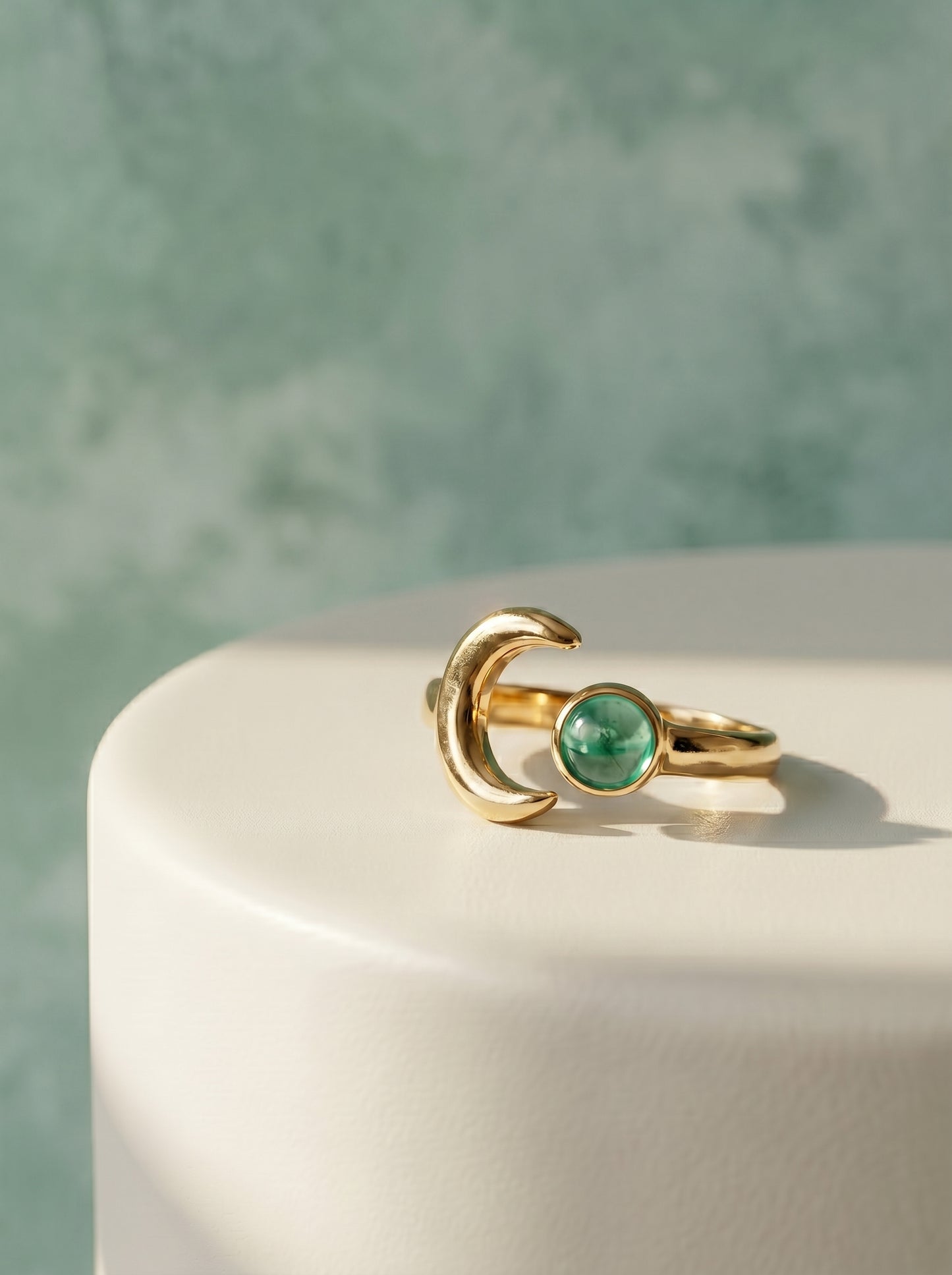 Moon and Agate Stone Ring
