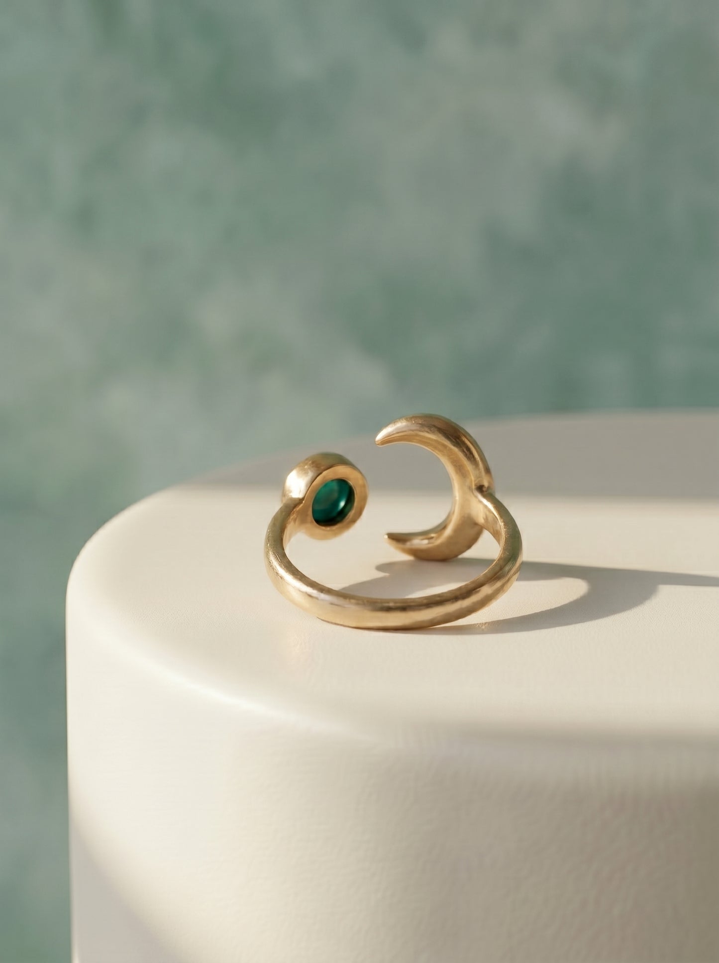 Moon and Agate Stone Ring