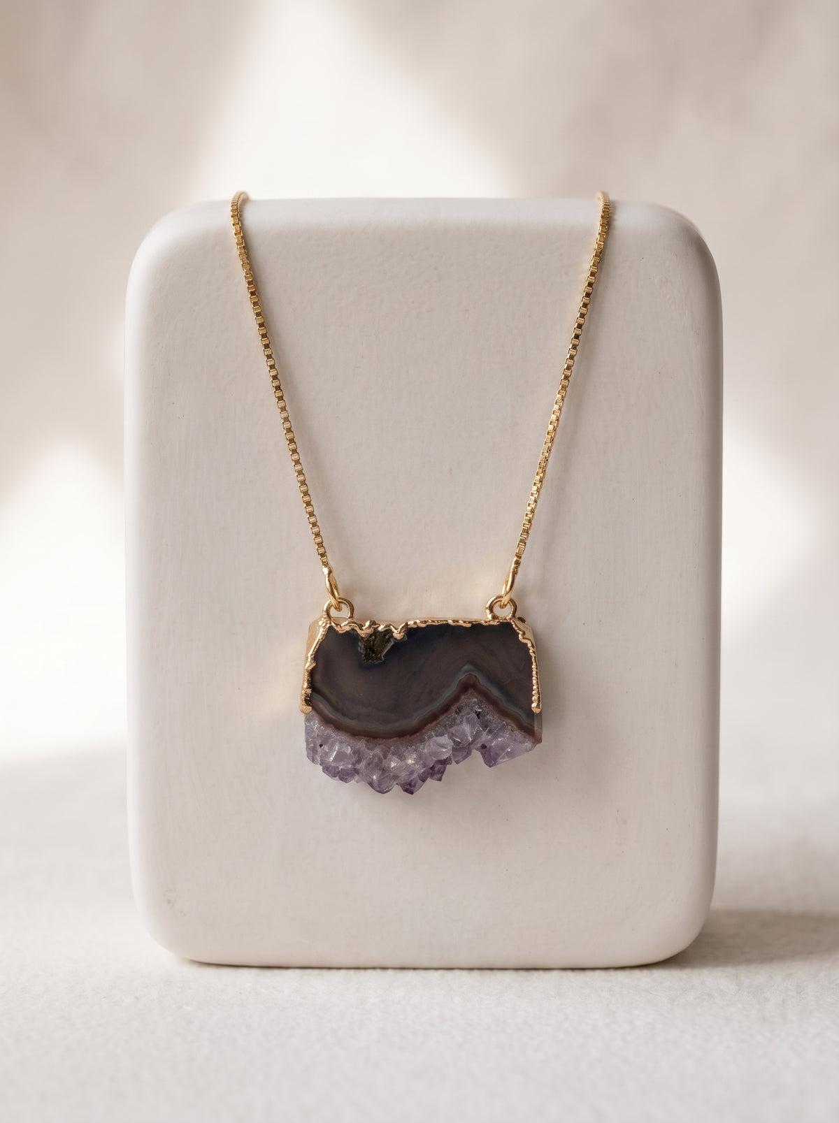 StoneCraft Jewellery natural amethyst geode necklace,