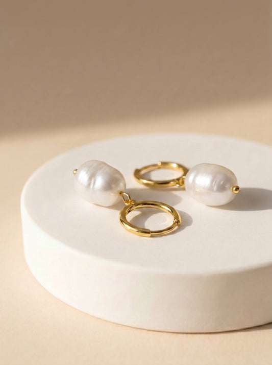 Pearl Little Hoop Earring