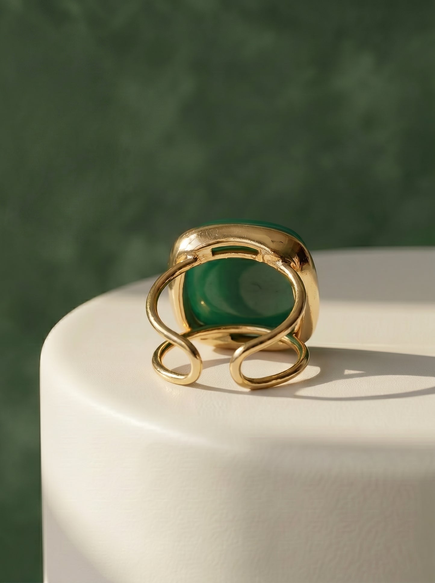  back Green Quartz Cushion Cut Cuff Statement 