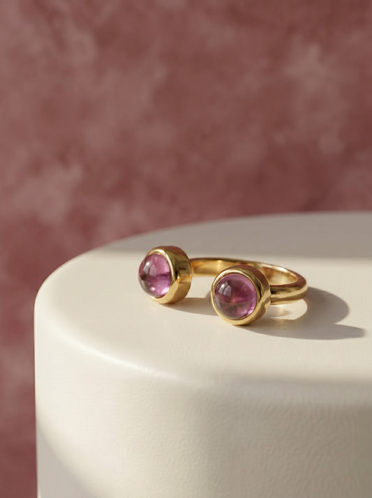 Amethyst Dual Stone Ring