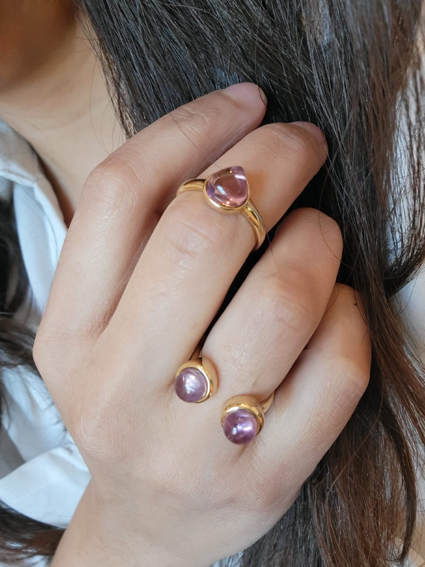 Amethyst Dual Stone Ring